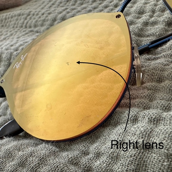 Ray-Ban Blaze 59mm Round Mirrored Sunglasses - Picture 8 of 9